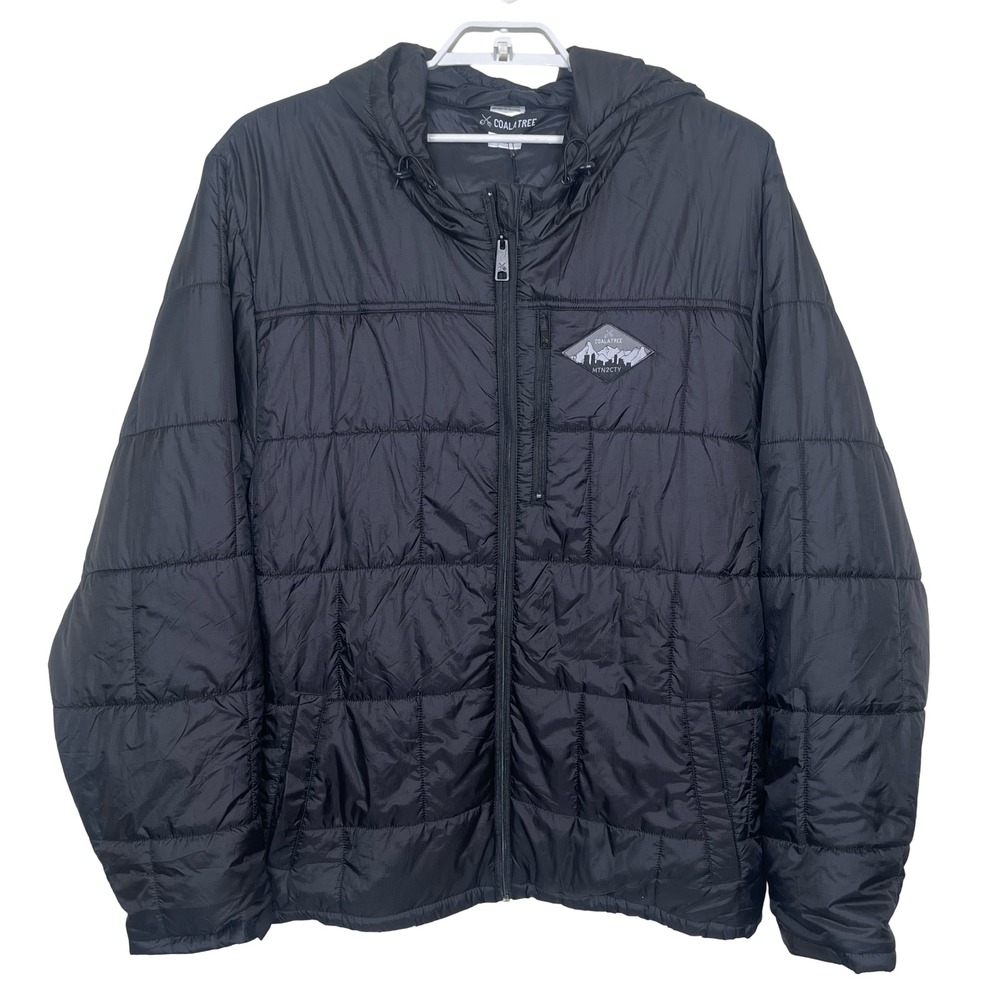 COALATREE Camper Hooded Jacket Mens XXL Black Puffer‎ Coat MTN2CTY Comformax NWT